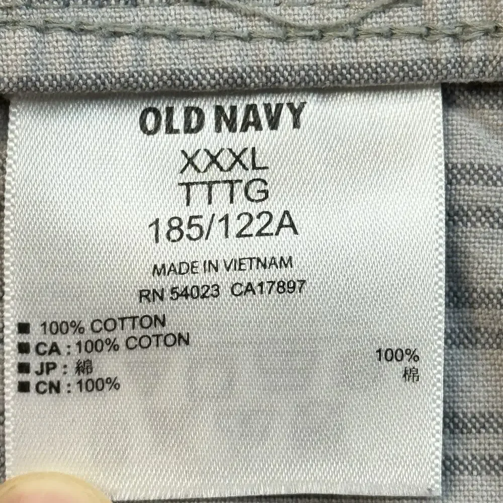 Old Navy 100% Cotton Striped Shorts Drawstring Elastic Waist Gray XXXL 1560